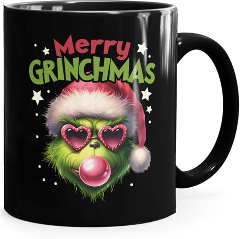 MoonWorks® Tasse Weihnachten Merry Weihnachtsnörglermas XMAS Geschenkidee für weibliche Weihnachtsnörgler-Fans Schwarz standard