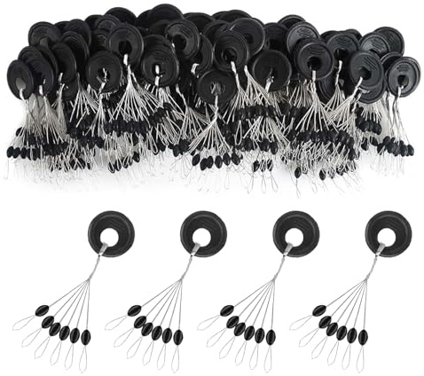 Cerioll Gummi Angeln Bobber Stopper, Gummistopper Schnurstopper Angeln, 6-In-1 Gummiperlen Posen Angeln, 600 Stück Angel-Bobber-Stopper, Gummistopper Angeln 6 In 1, Schnurstopper Zum Angeln