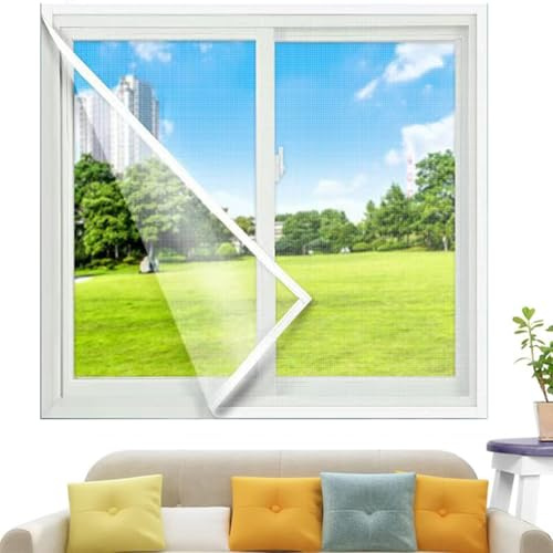 115x190cm Zanzariera per finestre con nastro,Zanzariera Universale per Finestra,Zanzariera universale trasparente,Finestra Protezione Insetti Rete Zanzariera con Nastri Adesivi