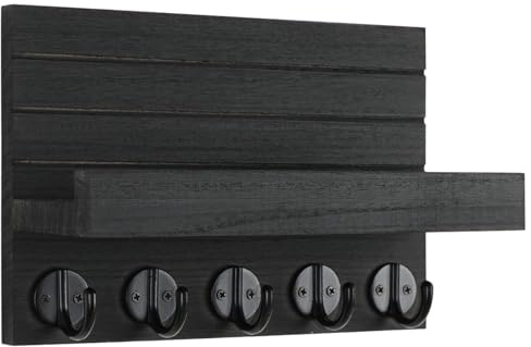 Schlüsselhalter, Schlüsselanhänger an der Wand – Schlüsselkarrenregal aus Holz | Rustikaler Briefhalter, Wandhalter mit Regalen für Eingang und Eingangsbereich