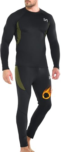 MEETYOO Men's Thermal Underwear Set Long Johns Quick Dry Base Layer Sport Long Sleeve Tops Bottom Warm Winter Sport Ski