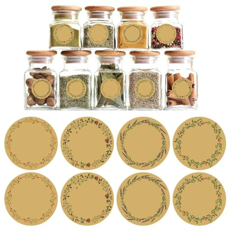 160 Stück Marmeladen Etiketten, 4cm Aufkleber zum Beschriften, Aufkleber Marmeladengläser, Perfekt für Rund Geschenkaufkleber für Marmeladengläser Geschenktüten Umschläge Küche Hochzeit