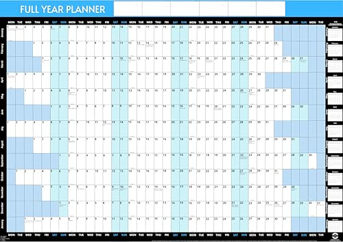 Planificador anual de pared de año completo grande 2026, tamaño A2, 59,4 x 43 cm, calendario de pared 2026, planificador 2026, gráfico anual 2026, de enero de 2026 a enero de 2027 + calendario mini