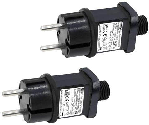 Packung mit 2 LED-Transformatoren 31V 12W CZJUTAI JT-DC31V12W IP44 Stromversorgung für Weihnachtsbeleuchtung – Europäischer Stecker, Schraubsockel, DC31V12W [E5D2]