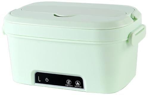 Lunch Box Elettrico Senza Fili, Lunch Box Riscaldato da 1, 5 Litri con Batteria da 7800 mAh, Scaldavivande Portatile Verde per Ufficio, Auto e Esterno per la Casa
