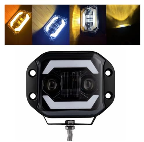 Projecteur LED Encastré 12V 24V 5 Pouces, Barre Lumineuse De Travail H4 Hors Route 4x4, Phare Atv JK TJ Lampe Antibrouillard De Conduite Pour Voiture Phares(1 piece)