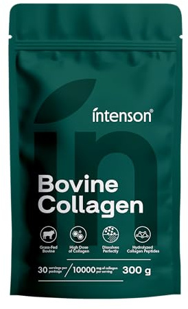 Intenson Polvere di Collagene Bovino, 300 g, 2 Tipi (I, III)