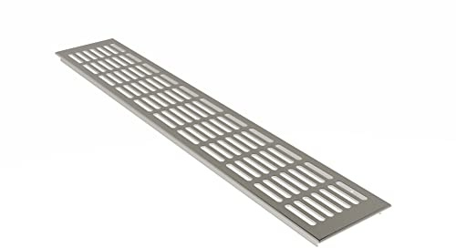 MS Herraje Rejillas Ventilación Placa del puente ventilación de aluminio 100mm x 400mm en diferentes colores - Acero inox elxoiert - E6C31