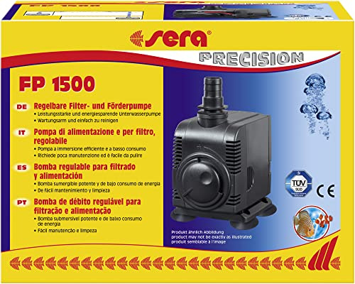 sera Filter- und Förderpumpe FP 1500 | leistungsstarke Unterwasserpumpe für Süß- & Meerwasseraquarien | vielseitig als Filter- oder Förderpumpe einsetzbar | leise und energiesparend