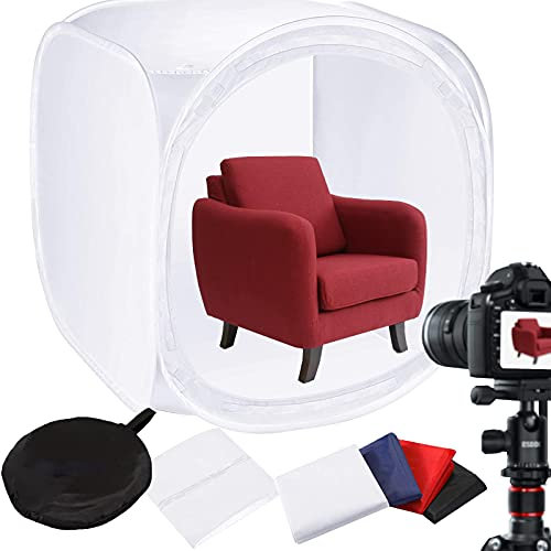 150cm Tente de Shooting Photo Studio Portable Pliable - Boîte à Lumière Soft Box Cube Shooting Tente Lumineuse avec 4 Couleurs Toiles de Fond pour Photo Studio Vidéo