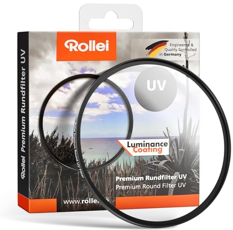 Rollei Premium Rundfilter UV-Filter 49 mm Schutzfilter Ultraviolett Filter Schutzbeschichtung 99% Lichtdurchlässigkeit Schraubfilter für Kameraobjektive UV-Filter-Schutzfilter