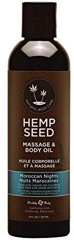 Hemp Seed Massage & Body Oil, Moroccan Nights Scent - 8 fl. oz. - Nourishing, Moisturizing Massage Oil - Hemp Seed, Apricot, Grapeseed & Sweet Almond Oil - Vegan & Cruelty Free