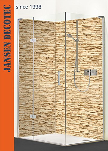Eck - Duschrückwand, 2 Platten je 90x200cm, Motiv: Steindecor_Sandstein