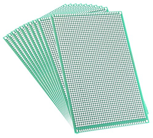 Sourcingmap doppelseitige Leiterplatte, 10 x 15 cm, universelle Leiterplatte, Proto-Platine für Heimwerker, Löten, elektronische Projekte, Praxis, Testschaltung, 10 Stück