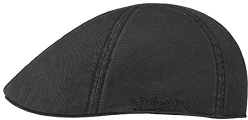 Stetson Texas Cotton Flatcap UV Schutz 40+ Unifarbene Schirmmütze Frühjahr Sommer schwarz L (58-59 cm)