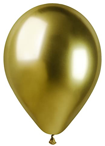 Ciao - Busta 50 palloncini metallizzati in lattice naturale Premium Quality G120 (Ø 33cm / 13), oro metallizzato
