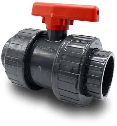 Baumaxxe PVC Kugelhahn 63mm - 2-Wege Absperrhahn Pool - 16 Bar - bm146