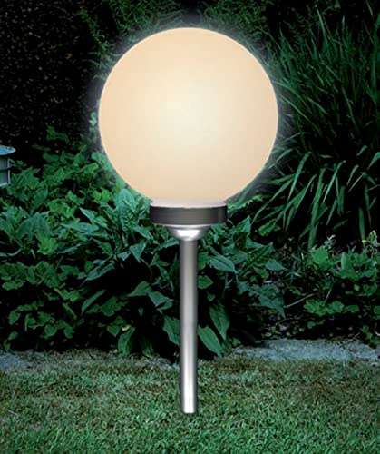 Bonetti Solar Gartenkugel für außen mit LED Beleuchtung, inkl. Erdspieß, 600 mAh Akku, Einschaltautomatik, Moderne und stylische Kugelleuchte (1, Ø 25 cm)