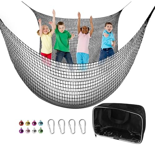 Toriexon Climbing Cargo Net - 6.5' x 9.8', Double Layer Playground Safety Net with Storage Bag for Kids' Outdoor Treehouse
