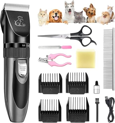 Tondeuse silencieuse pour chien | Tondeuse à poils d'animaux | Tondeuse électrique pour chien et chat | Tondeuse à cheveux sans fil | Tondeuse sans fil | Tondeuse à poils d'animaux