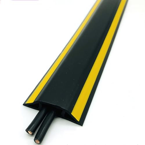 Canaleta Cables Suelo Segura Y Duradera,Canaleta Pasacables Suelo De Material Blando De PVC,Protector De Cable De Suelo Antiestampado para El Piso del Hogar(Color: A, S: 1m)