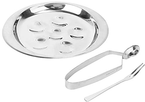 BESTonZON Utensili Per Lumache in Acciaio Resistente Piatto Per Lumache Compatto e Pratico Impilabile Per Risparmiare Spazio Per Casa e Ristorante