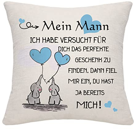 Bommex Ehemann Geschenk von Frau Kissenbezug für Geburtstagsgeschenk Valentinstag Jubiläum