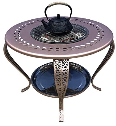 PEVSCO Table Barbecue Chauffage d'intérieur Poêle Table Ménage Double Usage Barbecue Poêle Barbecue Rack sans Fumée Carbone Grill Charbon De Bois Barbecue Table À l'intérieur et à l'exterieur