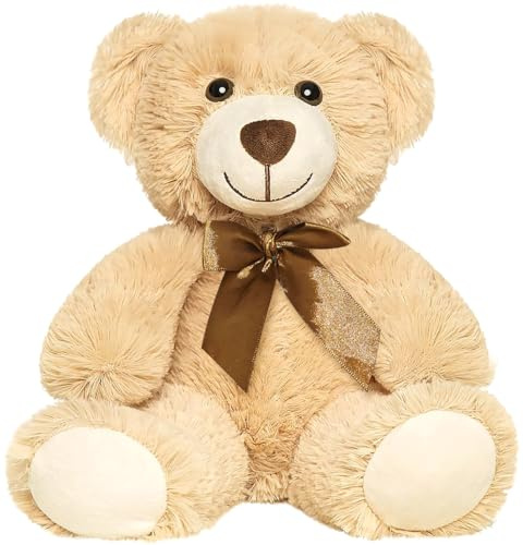 Yeqivo Orsi di peluche Animali imbalsamati Giocattoli di peluche Regalo per Bambino Fidanzata 13.5 Pollici per Natale San Valentino Compleanno Matrimonio Festa (Khaki,1 Pcs)