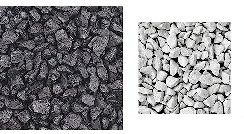 Knorr Prandell 218236217 Dekosteine 9-13 mm 500 ml, Farbe: Schwarz & 218236216 Dekosteine 9-13 mm 500 ml, Farbe: grau