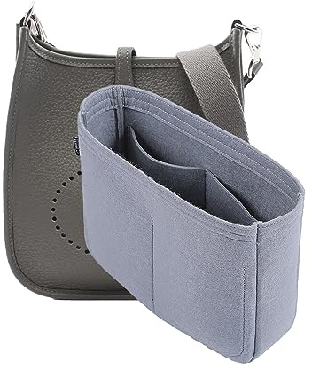 D.DUO Taschen-Organizer-Einsatz, Handtaschen-Einsatz, Taschen-Trennwand für Hermes Evelyne 16/29/33 ((L(11.8×3.1×8.7), Grau)