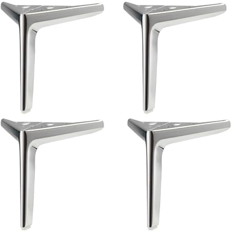 4 Stück Dreieck Möbelbeine,Metall Möbelfüße,Modern Dreieck Tischbeine,DIY Ersatz für Schrank Füße Tischbeine TV-Schrankfüße Sofa Füße andere Möbelbeine,Mit Schrauben,Silber (25cm/9.84in)