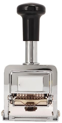 UPQRSG Nummernstempel, 10 Stelliges Griffdesign, Automatischer Nummerierungsstempel, Selbstfärbender Nummernstempel mit Zinklegierungsgehäuse, für Die Buchhaltung Von Bankmedikamenten