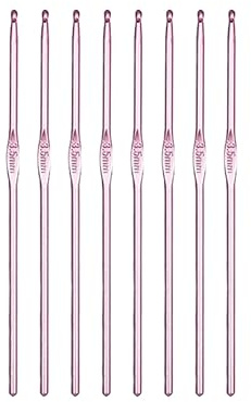 Aluminium-Häkelnadeln, Stricknadeln, ergonomischer Griff, Häkelnadeln für Erwachsene, Kinder, Anfänger, 3,5 mm, 8 Stück