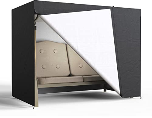 MTFun Garden Swing Cover 2 Seater Waterproof Havy Buty Wind Resistant Large Outdoor Garden Swing Seat Cover Windproof & Rip Proof 160 * 120 * 170cm for Outdoor Garden Patio Yard