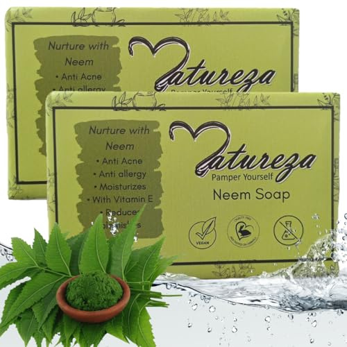 Natureza Organic Neem soap Herbal Handmade Anti acne Multi pack (2)