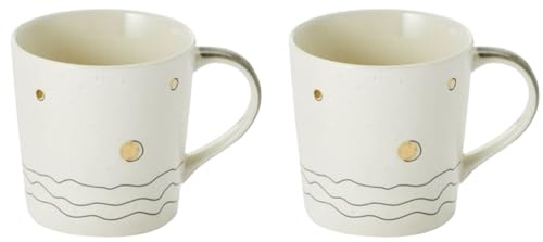 Cha Cult teemandod® 2 X Becher Sinje Keramik mit Goldauflage 0,4 l H 9,7 cm, Ø 8,7 cm = 2 Becher