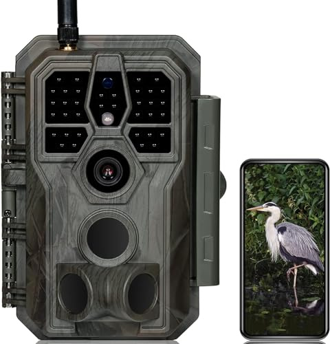 GardePro E8 Wildlife Camera WiFi, 64MP 1296P H.264 Trail Camera | IP66 Wildlife Camera with Night Vision Motion Activated, Garden Camera with 940nm No Glow Night Vision, 0.1s Motion Activated