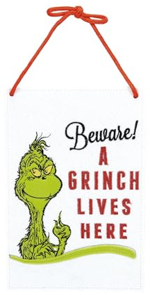Department 56 Snowpinions Dr. Seuss The Grinch Beware Weihnachts-Türhänger, 45,7 cm, Mehrfarbig