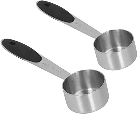 BEIJIALY 2 Stück Kaffeelöffel, Edelstahl-Messbecher, Kaffee-Messlöffel, 1/8 Tasse 30 Ml Messlöffel, Esslöffel für Kaffeebohnen, Milchpulver, Tee