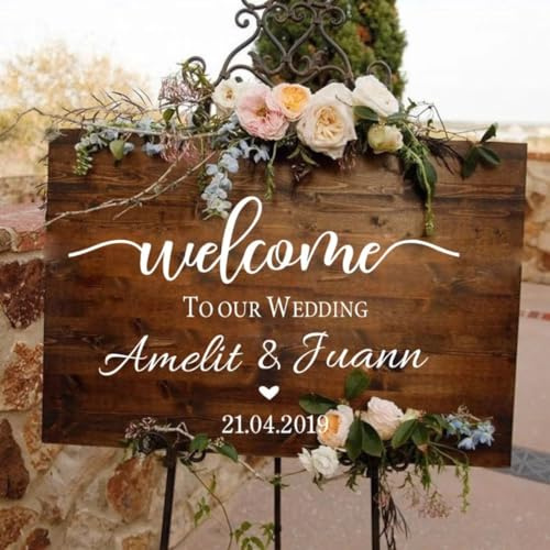 Adesivo In Vinile Personalizzato For Matrimonio, Adesivo For Specchio Di Benvenuto For Matrimonio, Cartello Bienvenidos A Nuestra Boda, Adesivi For Feste Personalizzati, Decalcomanie In Vinile (Color