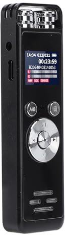 Digitaler Diktiergerät, MP3-Player, Rauschunterdrückung, 3072 Kpbs, Tragbarer MP3-Player, Diktiergerät mit Integriertem 32 GB Speicher für Vorlesungen, Besprechungen, Interviews