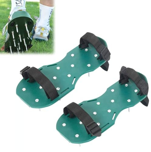 Arieggiatore Scarpe, Scarpe Arieggiatore Prato, Scarpe da Prato, Scarpe Professionali Antiscivolo per Prato, Scarpe Chiodate per Prato con 4 Cinghie a Morsetto e Punte in Acciaio Inox Aeratori