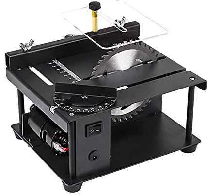 Banco sega da banco per tagli angolari, Sega da tavolo, sega da tavolo elettrica con velocità regolabile su 7 livelli, sega circolare da tavolo,(Bare metal)