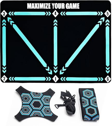 Staiko Football Training Mat Kit - Football Footstep Training Mat wiht Soccer Kick Trainer Belt, Enhance Your Soccer Skills with Football Mastery Mat Anti-Skid Carpet for Ball Control Practice