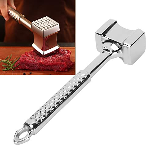 Topyond Martillo para Carne de Acero Inoxidable, mazo ablandador de Carne Resistente para Cocina, Herramienta Profesional para triturar Carne para cocinar en casa, Amantes de la