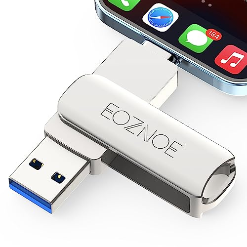 EOZNOE USB Stick 128GB,Speicherstick Kompatibel mit iPhone/Android/PC | 3 in 1 USB Foto Stick aus Metall für iPhone,Externer Speicherstick zum Speichern von mehr Fotos und Videos.