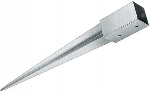 MiG-met - Douille à enfoncer - Support de poteau réglable en hauteur - 60x60x600mm - Ancre de sol - Douille de sol pour parasol - Douille de sol pour araignée à linge - Ancre de terre Acier allié