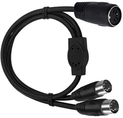 Zxfdsfdbnm DIN 5Pin Splitter Y Adapter 5 Pin Male To Double DIN 5Pin Female Extension Sound Keyboard Synthesizer Electric Drum
