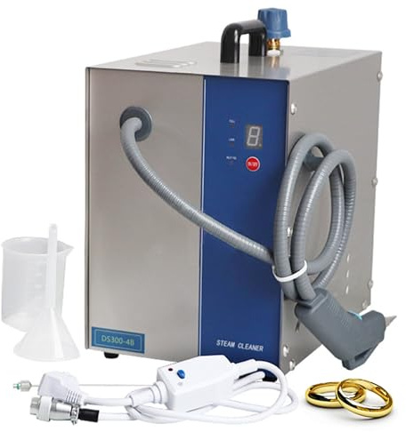 2600W Professionell Ångtvätt för Smycken - 4 kg Ångtryck, 3 l Ångtvätt för Rostfria Ädelstenar med Rengöringspistol för Diamanter, Guld, Silver och Smycken